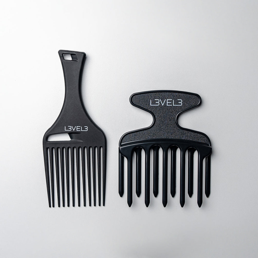 L3vel3 Hair Pick Comb Set 2pc